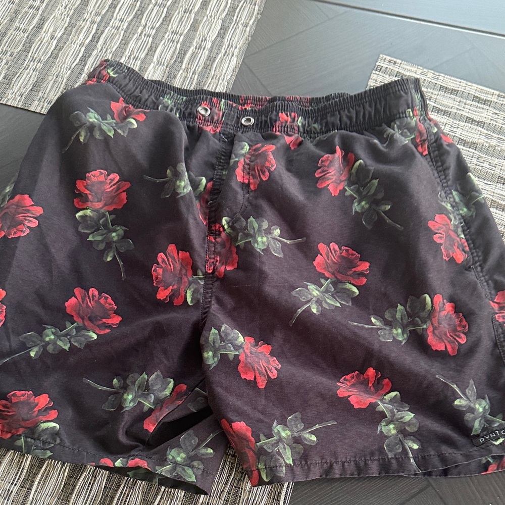 Floral Black and Red Men's Shorts